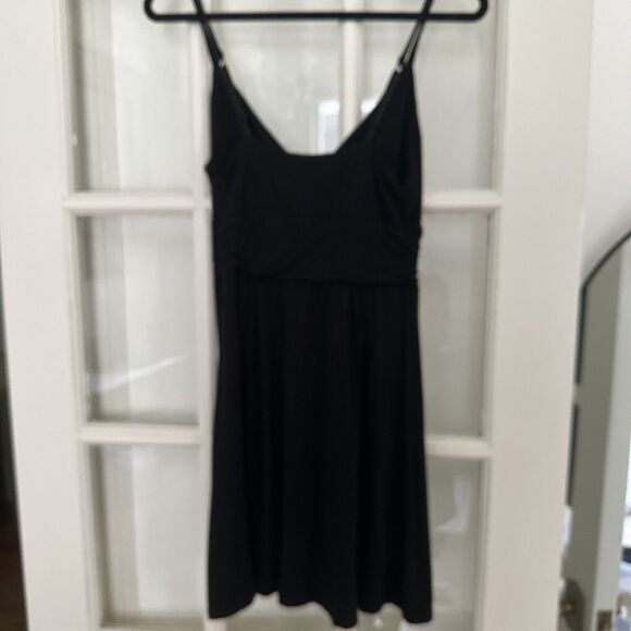 Express Womens Fit & Flare Dress Small Black V Neck Side Zip Spaghetti Strap - Picture 6 of 6